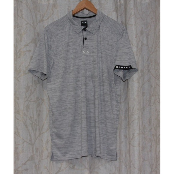 Oakley Tailored Fit Short Sleeve Polo Shirt (Men's‎ Large) Silver/Gray - Picture 1 of 11